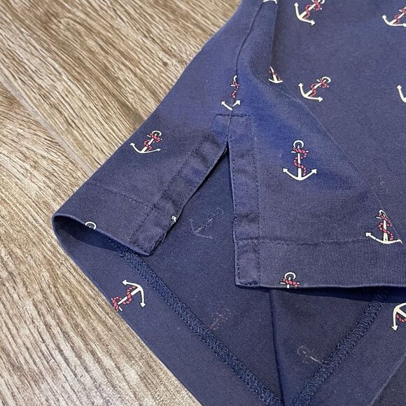 Vintage Polo Ralph Lauren Shirt Mens XL Blue Anchors AOP Boating Geometric - Picture 9 of 13